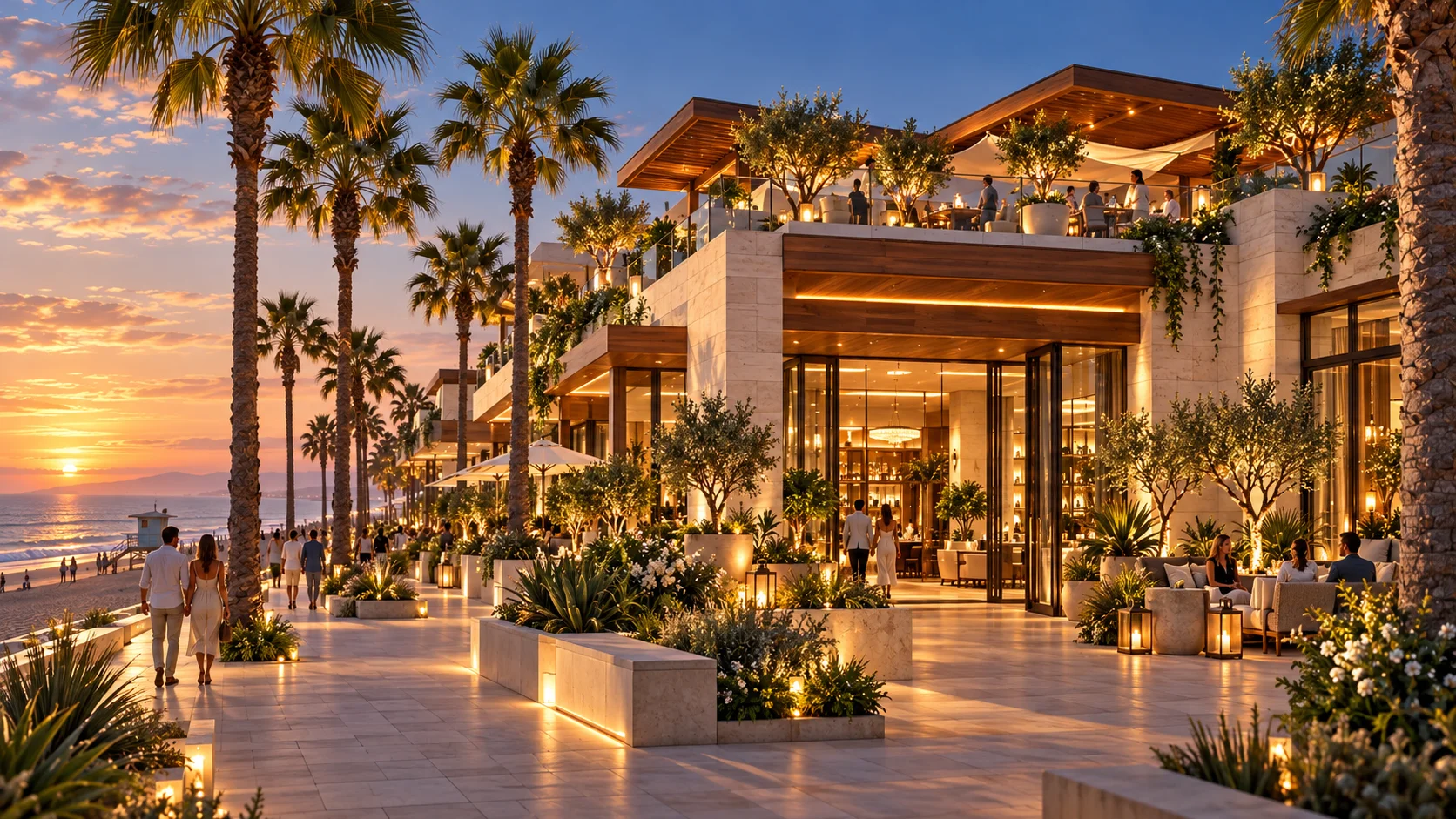 Segal Hermosa: evening arrival architectural visualization