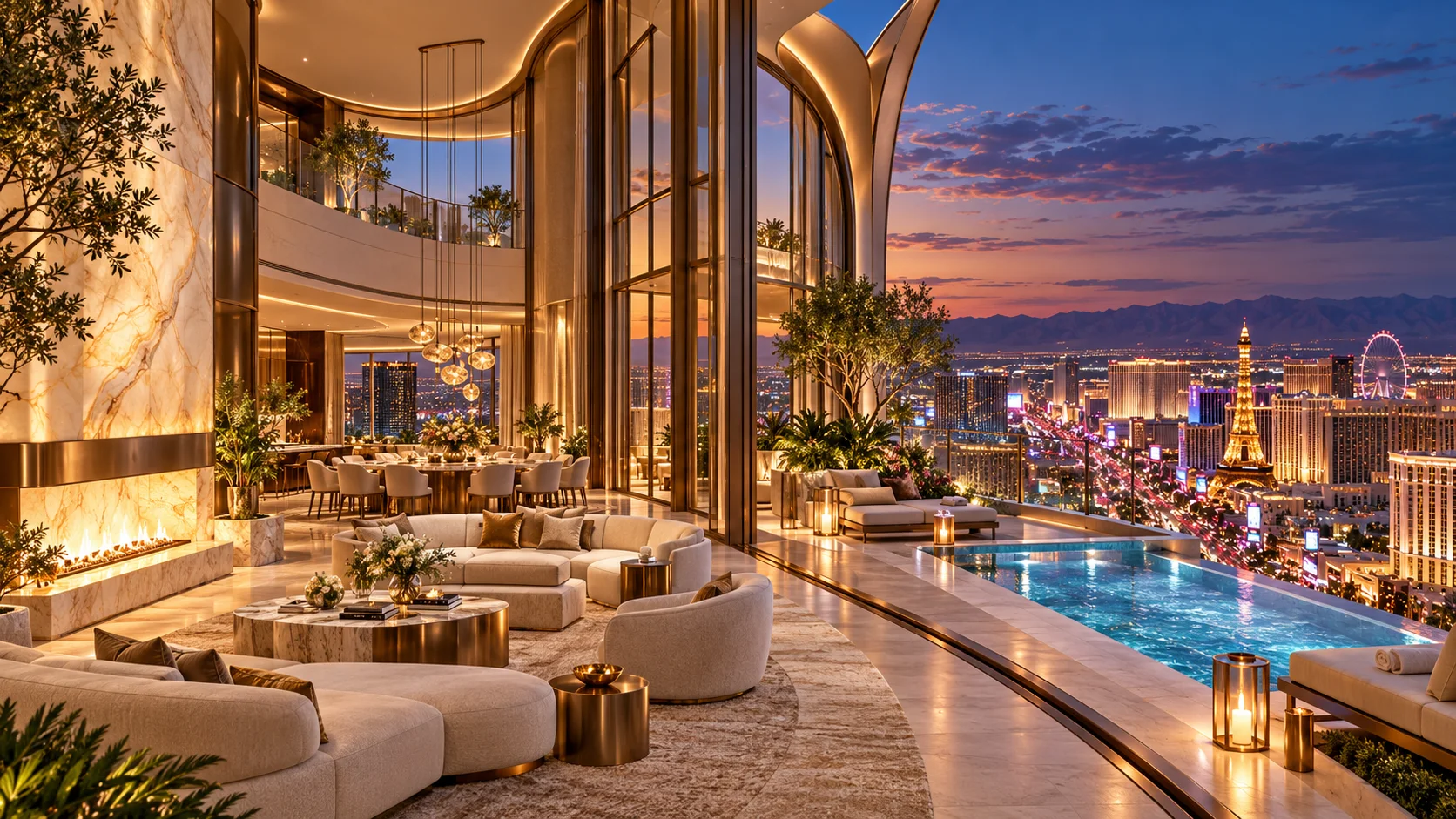Segal Las Vegas: sky villa architectural visualization
