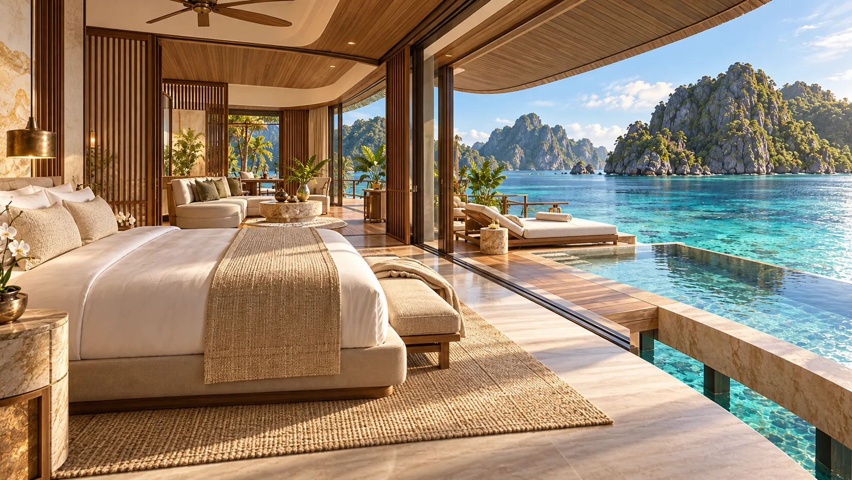 DAO Island: overwater suite architectural visualization