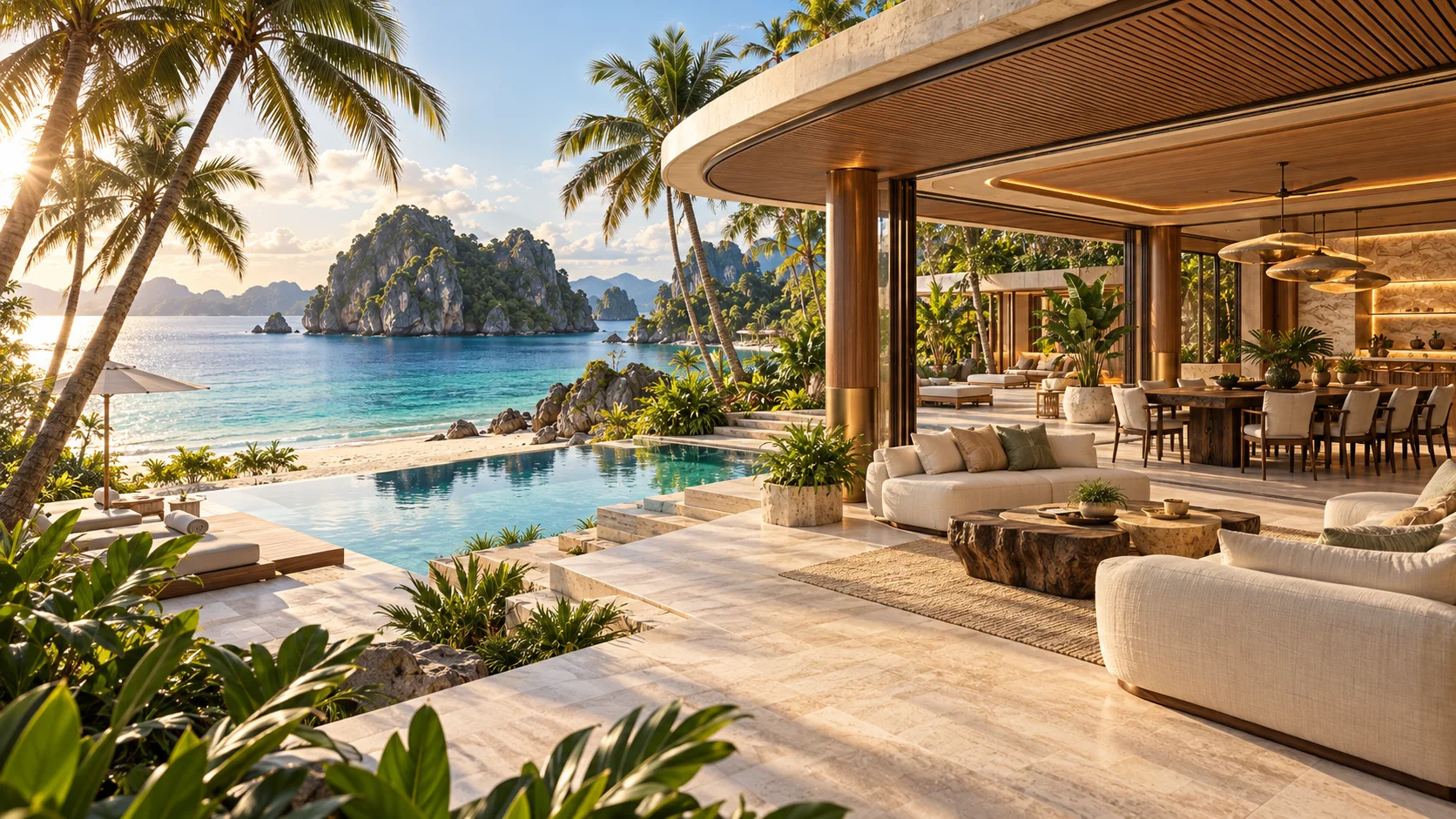 DAO Island: beach villa architectural visualization